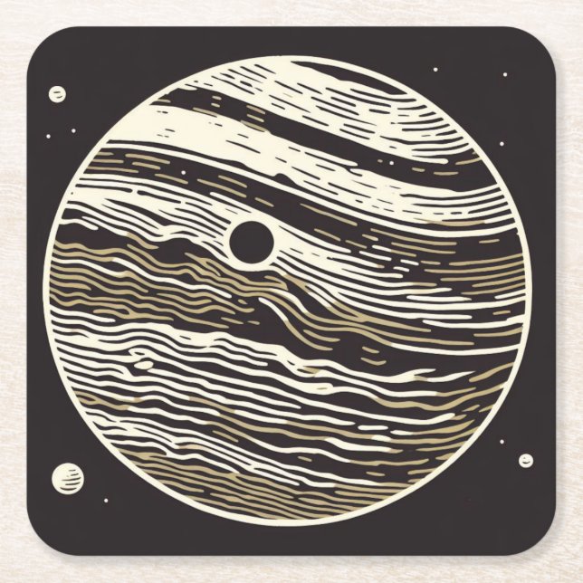 Dessous De Verre Carré FSF Jupiter Woodcut 1 (Devant)