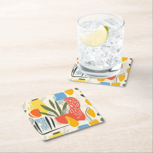 Dessous De Verre Carré Fuavisme Style Coloris Vibrants Pot Jardin