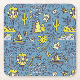 Dessous De Verre Carré Fun de voyage