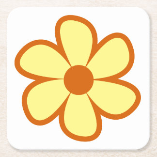 Dessous De Verre Carré Fun Funky 60s 70s Retro Flower