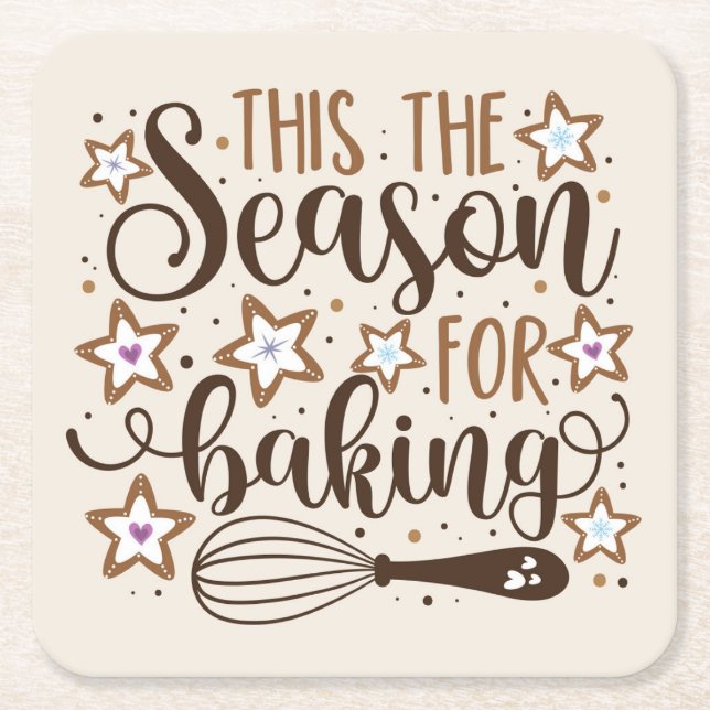 Dessous De Verre Carré Fun 'Tis Season for Baking Design (Devant)