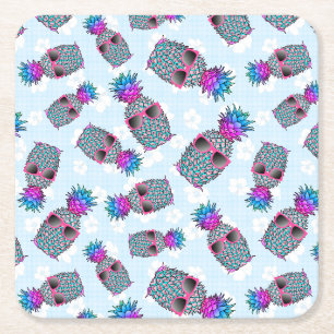 Dessous De Verre Carré Fun Tropical Ananas Floral