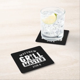 Dessous De Verre Carré Funny BBBQ Grill Master Barbecue personnalisé King