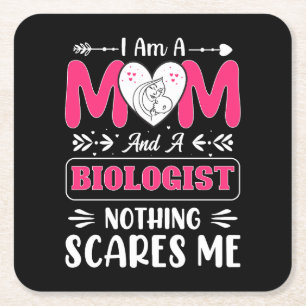 Dessous De Verre Carré Funny Biologiste Maman, Biologiste Maman Funny