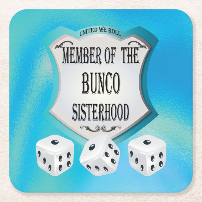 Dessous De Verre Carré Funny Bunco Dice Blue (Devant)
