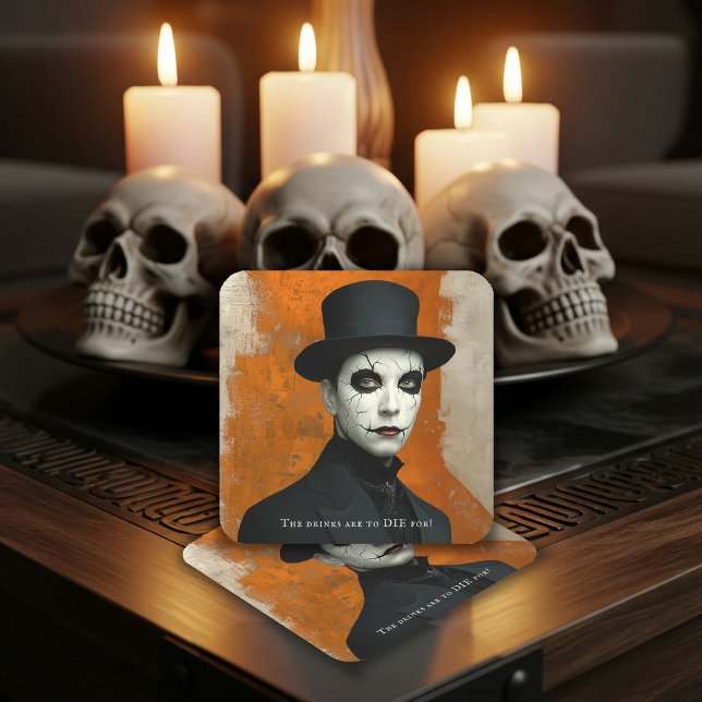 Dessous De Verre Carré Funny Drinks to Die For Gothic Halloween (Créateur téléchargé)