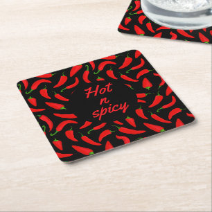 Dessous De Verre Carré Funny Hot Chili Pepper Patterned