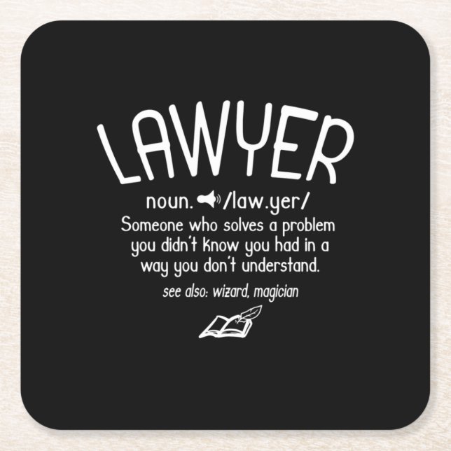Dessous De Verre Carré Funny Lawyer Definition (Devant)