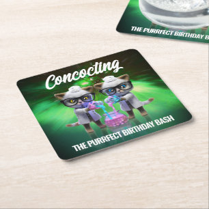 Dessous De Verre Carré Funny Mad Chat Scientists Purrfect Anniversaire