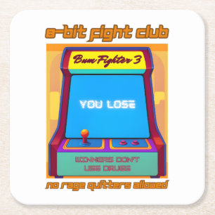 Dessous De Verre Carré Funny Retro Gaming 80s Arcade 8-Bit Gamer Humour