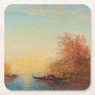 Dessous De Verre Carré Fusine, Environs De Venise - Félix Ziem