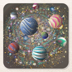 Dessous De Verre Carré Galaxy Zelariamin