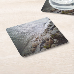 Dessous De Verre Carré Galets Sur La Plage