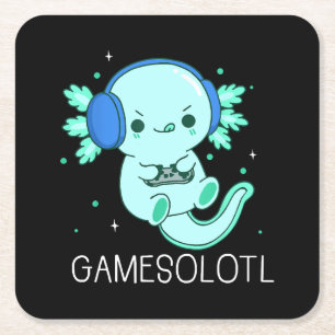 Dessous De Verre Carré Gamesolotl Axolotl Gamer