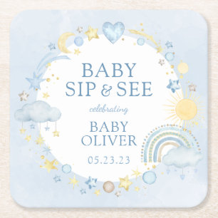 Dessous De Verre Carré Garçon Aquarelle Rainbow Sip Et Voir