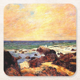 Dessous De Verre Carré Gauguin - Roches et Mer, beaux-arts,