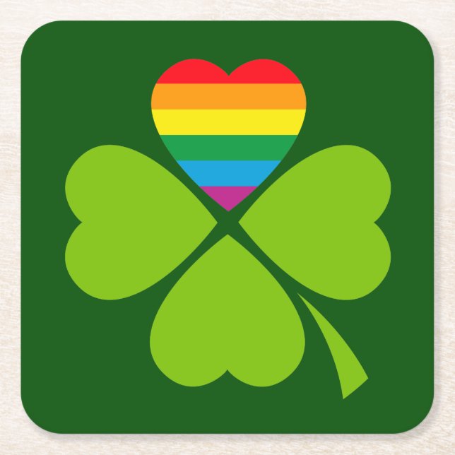 Dessous De Verre Carré Gay Lucky Clover (Devant)