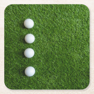 Dessous De Verre Carré Gazon de golf avec ballons de golf