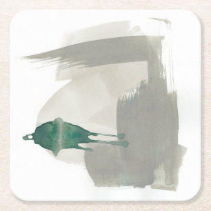 Dessous De Verre Carré Gestes terreux - gris et vert