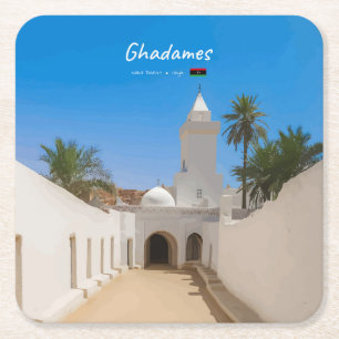 Dessous De Verre Carré Ghadames, Libye - Mosquée Blanche