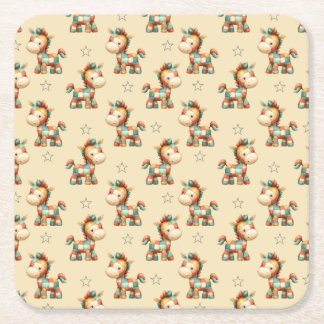 Dessous De Verre Carré Giddy-Up Patchwork Pony Birthday