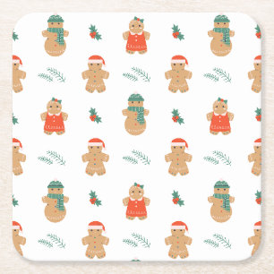 Dessous De Verre Carré Gingerbread Cookie Motif de Noël