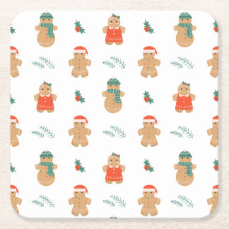 Dessous De Verre Carré Gingerbread Cookie Motif de Noël