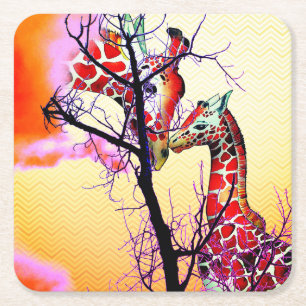 Dessous De Verre Carré Girafes