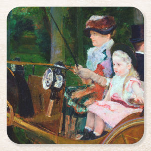 Dessous De Verre Carré Girl Riding a Carrie, Mary Cassatt