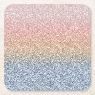 Dessous De Verre Carré Girly Blush Rose Gold Blue ombre