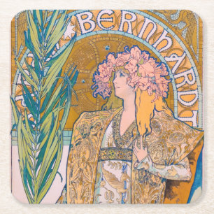 Dessous De Verre Carré Gismonda, Sarah Bernhardt, Mucha
