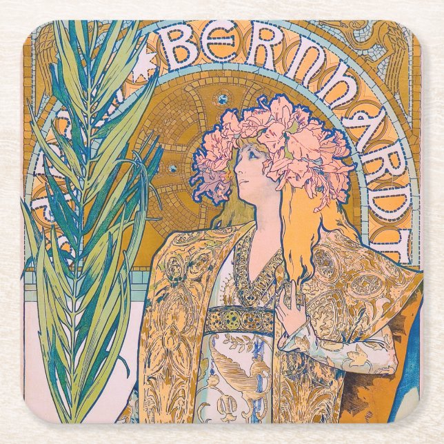 Dessous De Verre Carré Gismonda, Sarah Bernhardt, Mucha (Devant)