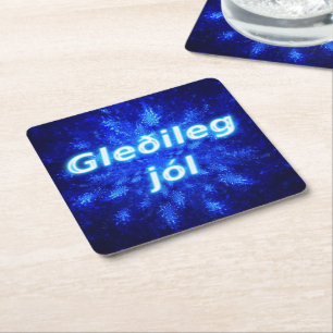 Dessous De Verre Carré Gleðileg jól - Snowburst