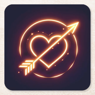 Dessous De Verre Carré glowing image of a heart with cupid's arrow