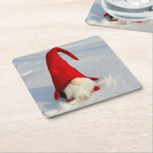 Dessous De Verre Carré Gnome scandinave de Noël