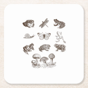 Dessous De Verre Carré Gobelin Grenouille Académie Champignon Esthétique 