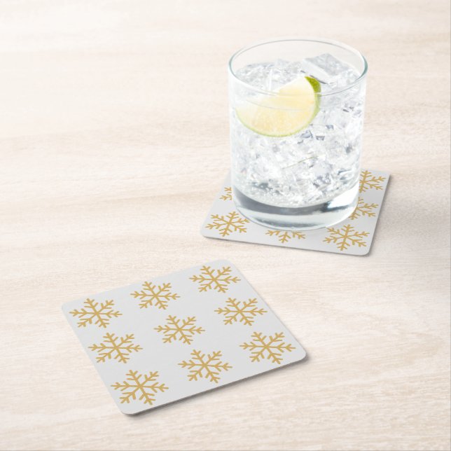 Dessous De Verre Carré Gold Christmas (En situation)