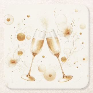 Dessous De Verre Carré Golden Bubbles Coasters