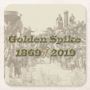 Dessous De Verre Carré Golden Spike Transcontinental Railroad Sesquincent