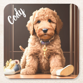 Dessous de verre Carré Goldendoodle Custom