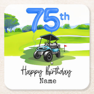 Dessous De Verre Carré Golf 75e anniversaire à Golfer