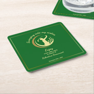 Dessous De Verre Carré Golf Classic Vert Joueur Doré 60e Anniversaire