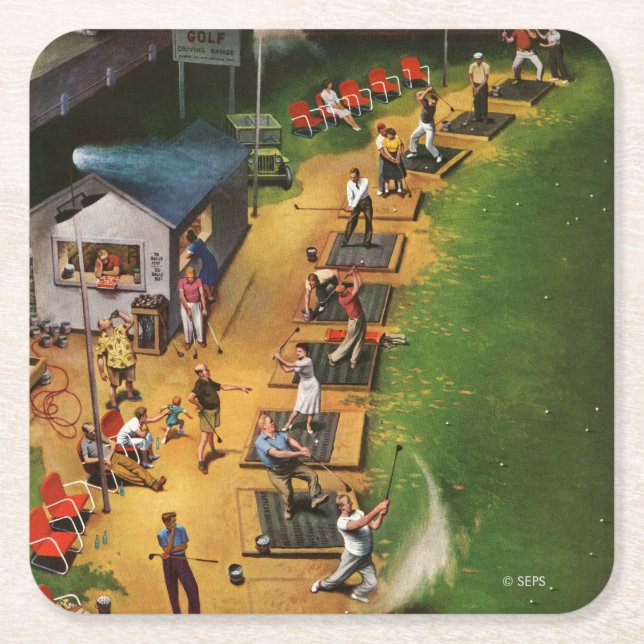Dessous De Verre Carré Golf Driving Range par John Falter (Devant)