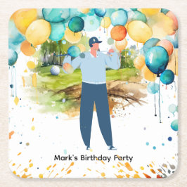 Dessous De Verre Carré Golfer Partons Tee pour la fête