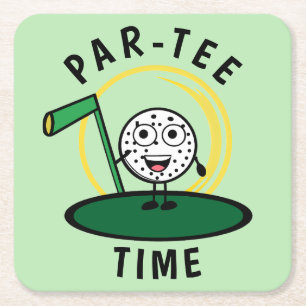 Dessous De Verre Carré Golfers Par-Tee Time