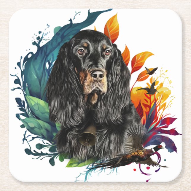 Dessous De Verre Carré Gordon Setter (Devant)
