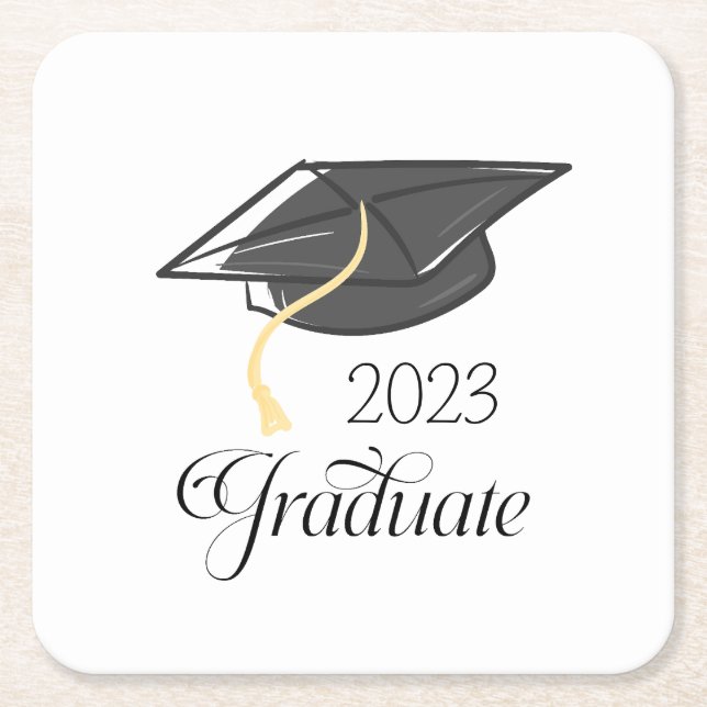 Dessous De Verre Carré Graduation Cap Graduate Année fêtée (Devant)