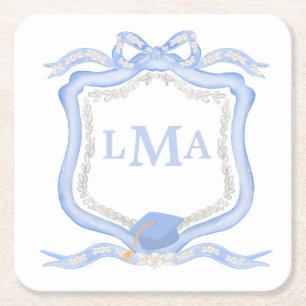 Dessous De Verre Carré Graduation du monogramme de Preppy Wedgewood
