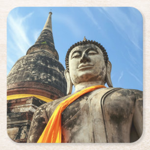 Dessous De Verre Carré Grand Bouddha à Ayutthaya, Thaïlande