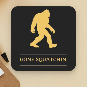 Dessous De Verre Carré Grand Squatchin allé par pied drôle Sasquatch